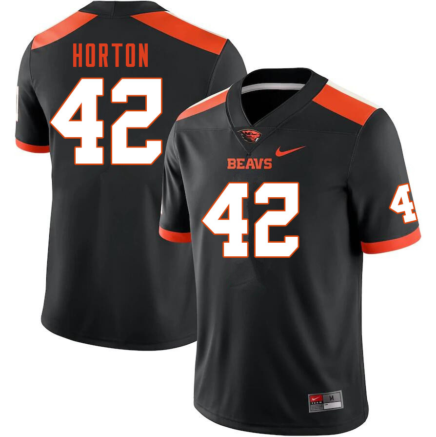 Men #42 Logan Horton Oregon State Beavers College Football Jerseys Sale-Black
